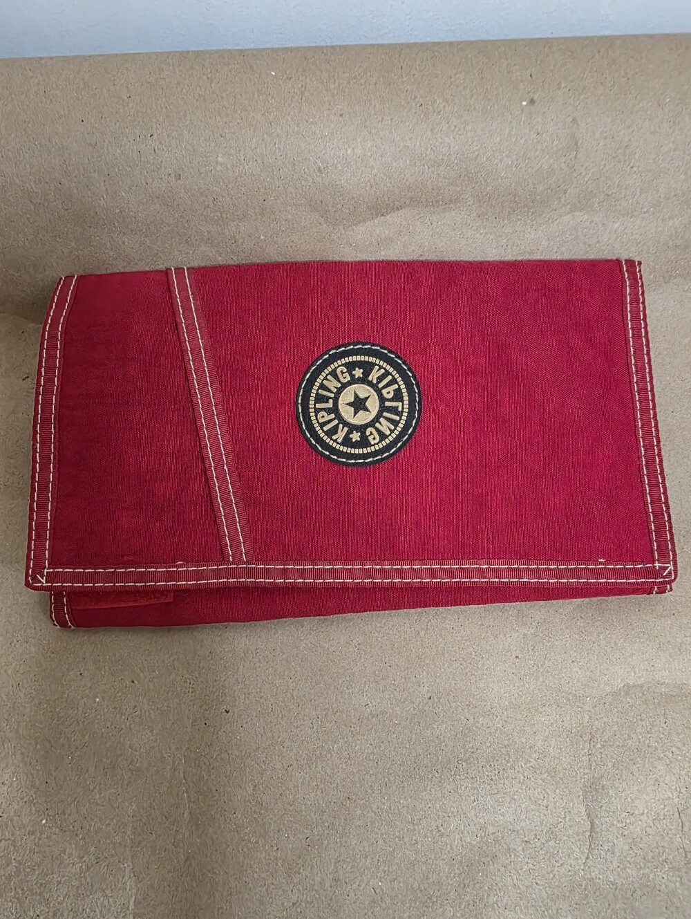 Kipling Markup Canvas Red Bag With Pockets